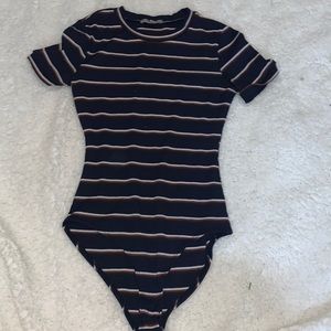 Striped body suit